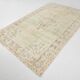 Tapis Anatolien Vintage Fait Main en Laine, Tons Vert Pâle, Beige, Ivoire