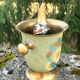 Cloisonne Brass champagne bucket with sunflower relief decoration
