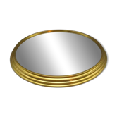Antique mirror tray - gold metal rim