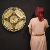 19th century gilded wooden shield signed F. Barbedienne Paris