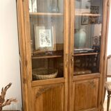 Armoire vitrine chêne massif