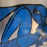 Silkscreen on brushed aluminium from the 1970s.