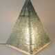 Large vintage pyramid lamp in metal and glass – Sculptural design from the year