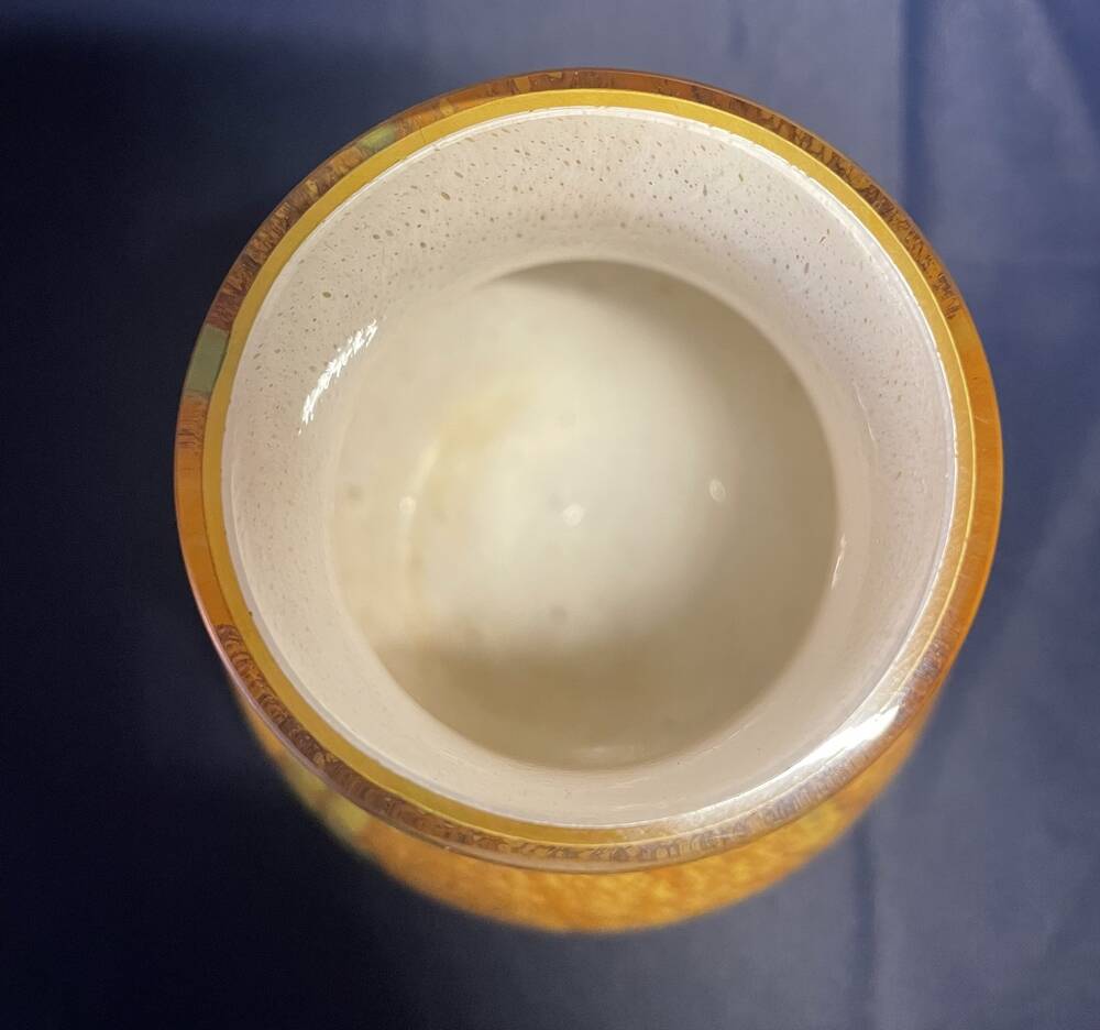 Small vase glass paste orange yellow and green wild flowers dried flowers