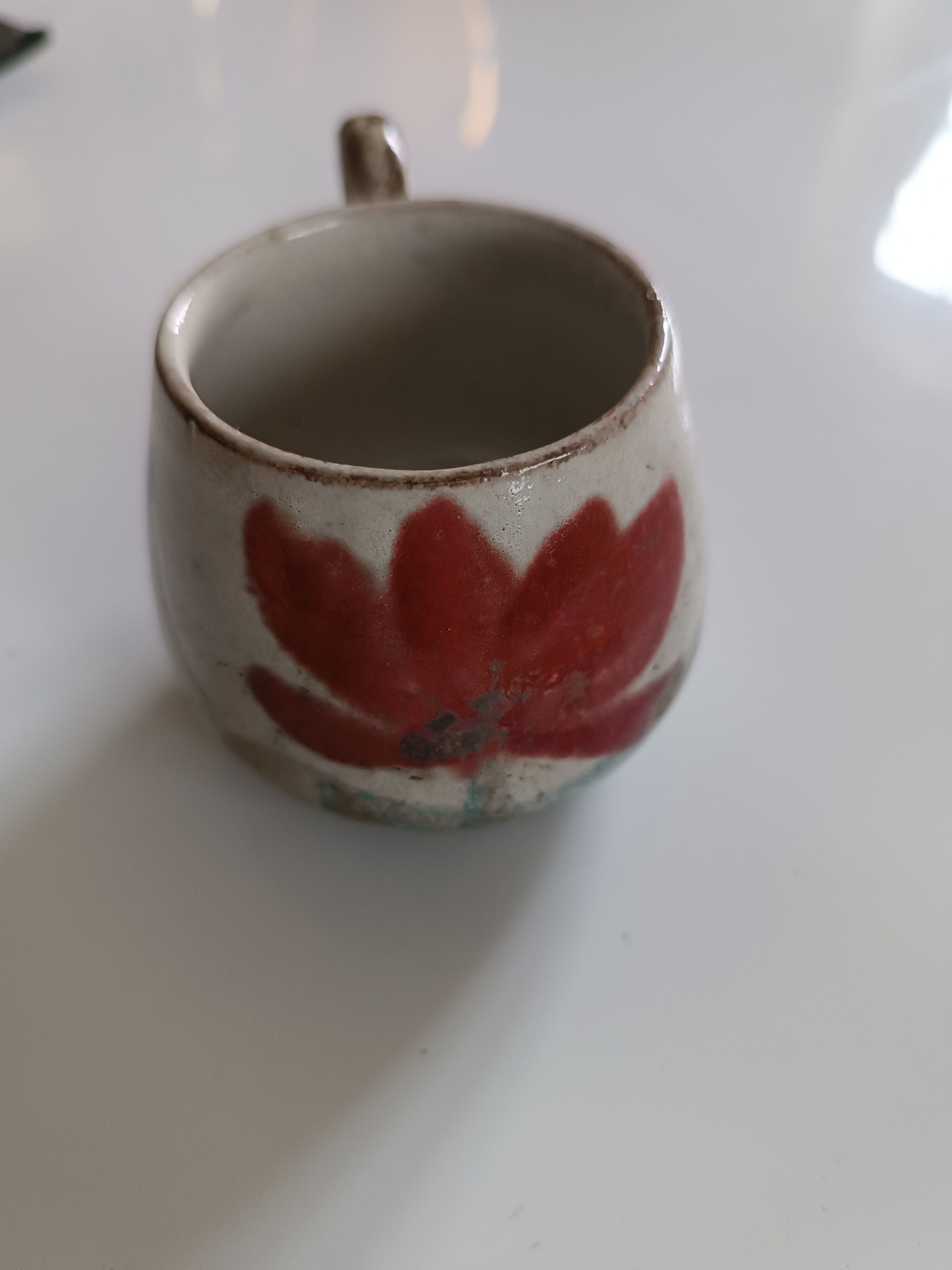 Coffee cup signed Gustave Reynaud the Vallauris mulberry tree vintage
