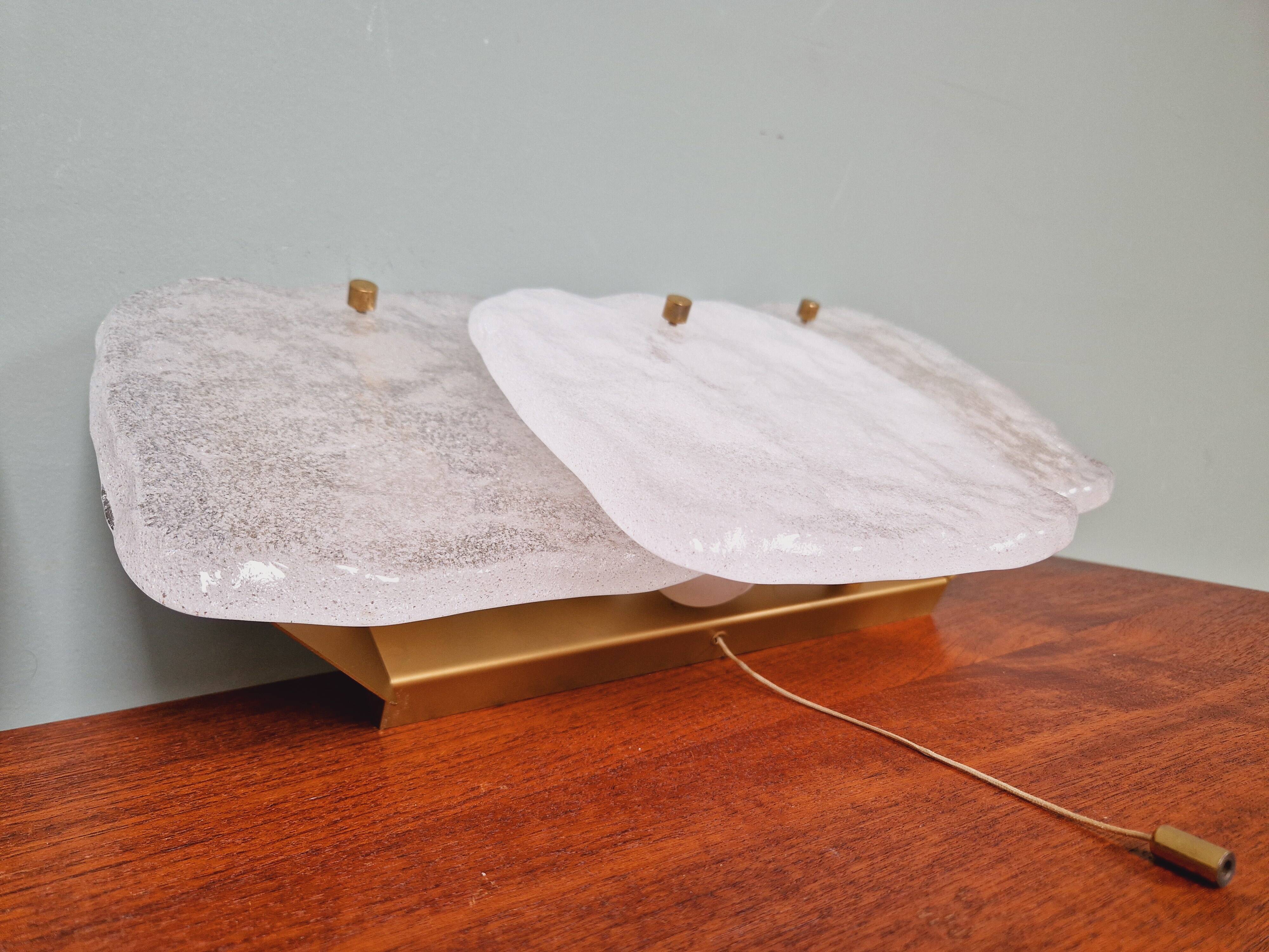 Pair of frosted glass wall lights, Kalmar, 1960s