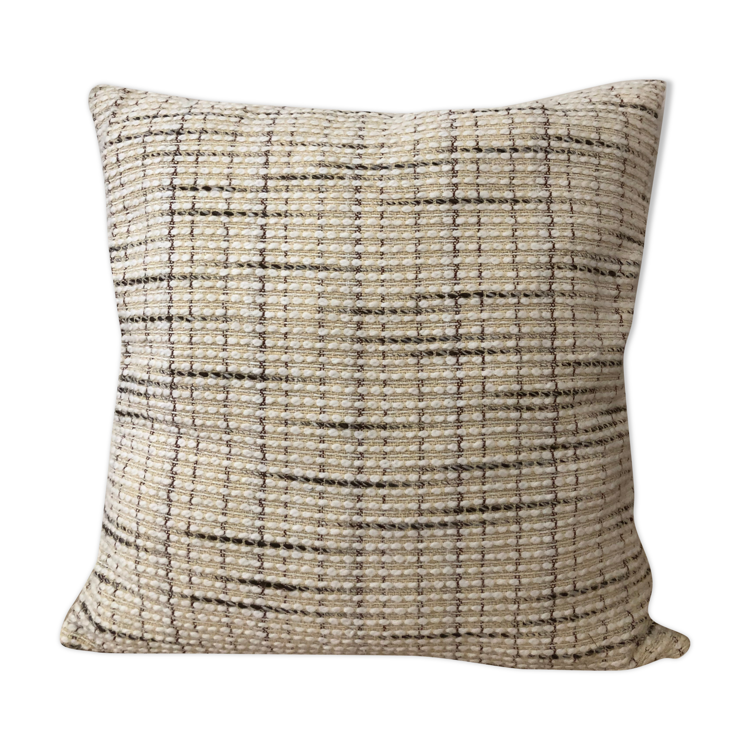 Coussin en tissu lainage beige