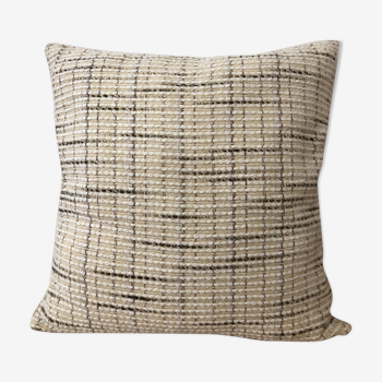 Beige wool fabric cushion