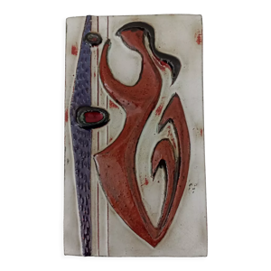 Plaque decorative en ceramique