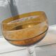 14cl Nancy Houillon crystal wine glass, amber lined, floral frieze