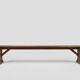 Rustic French bench in oak with carvings and nice patina, ca. 1850