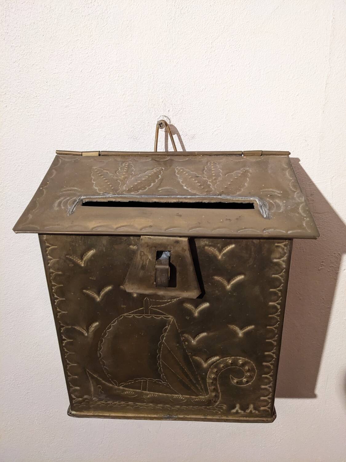 Gold metal mailbox