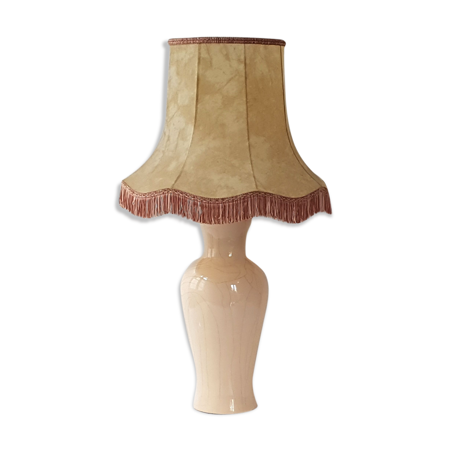 Lampe de table rose pâle 1970 vintage