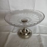 Antique glass and metal fruit bowl