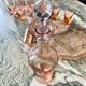 Vintage pink glass liquor service