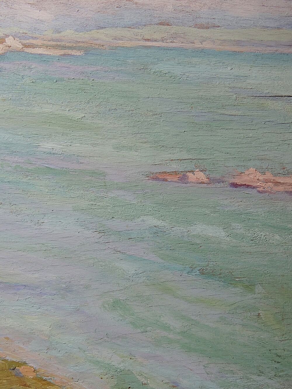 Grand paysage marine falaises huile sur panneau encadré Paul RUBEN (1882-1955)