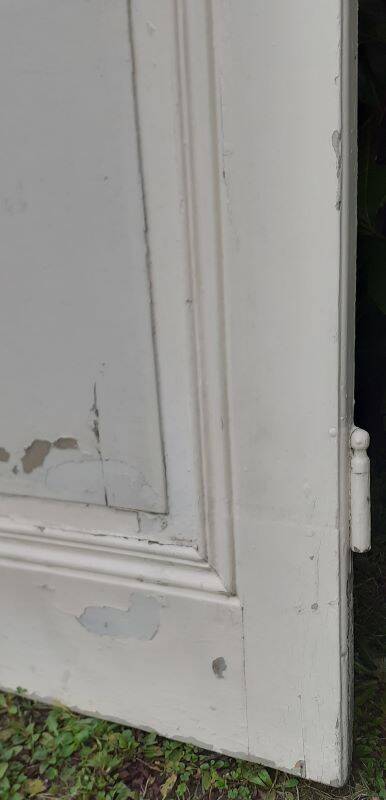 Communication door h221xl90cm old paneled, molded, interior