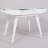 White Mid Century Table made in ´50s Czechia. Designed by František Jirák.