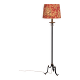 lampadaire français tripode vert et laiton années 1950