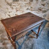 Vintage French writing table in walnut, 1930s.