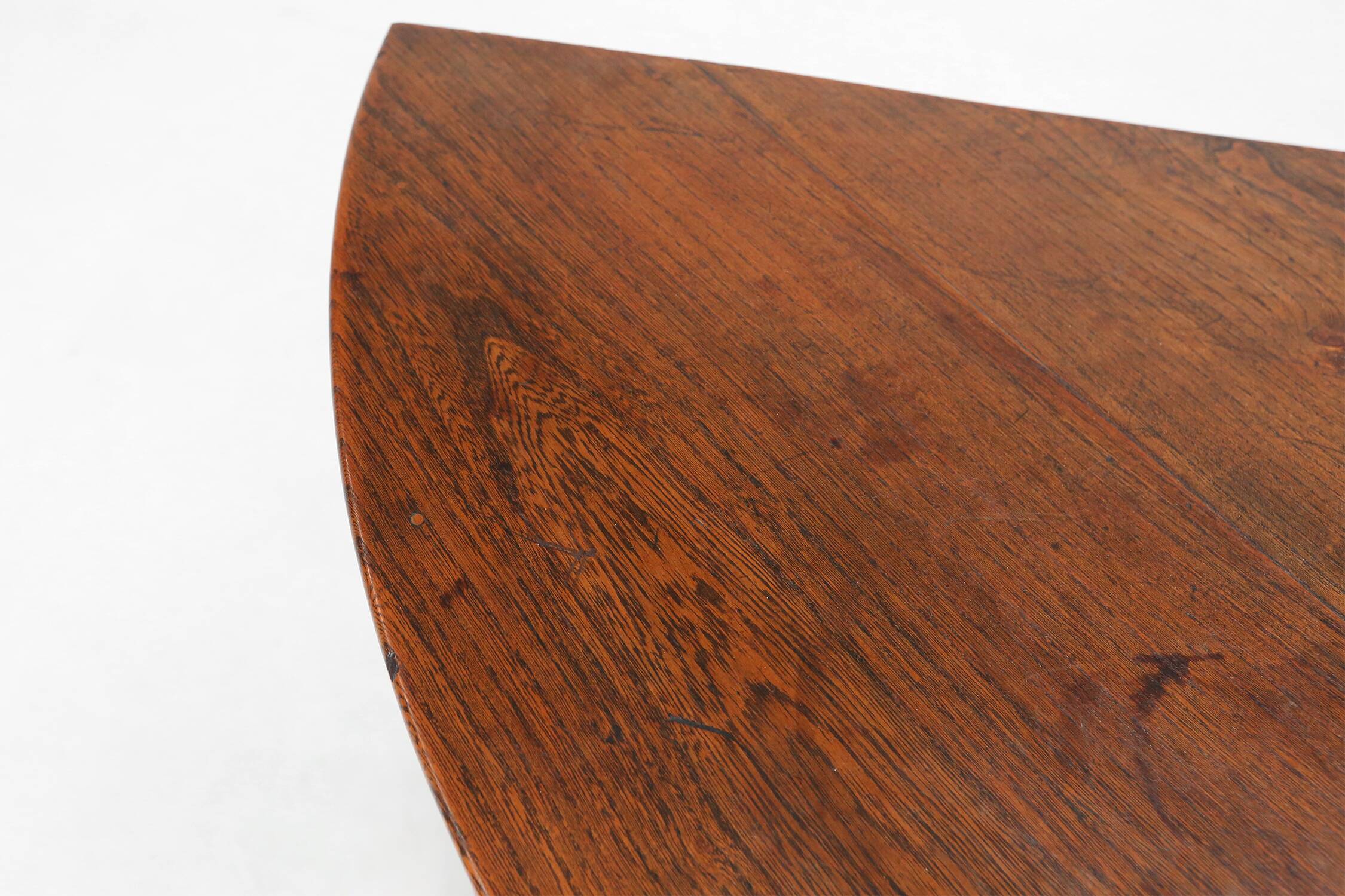 Meuble d'angle antique français avec façade en bois, ca. 1850