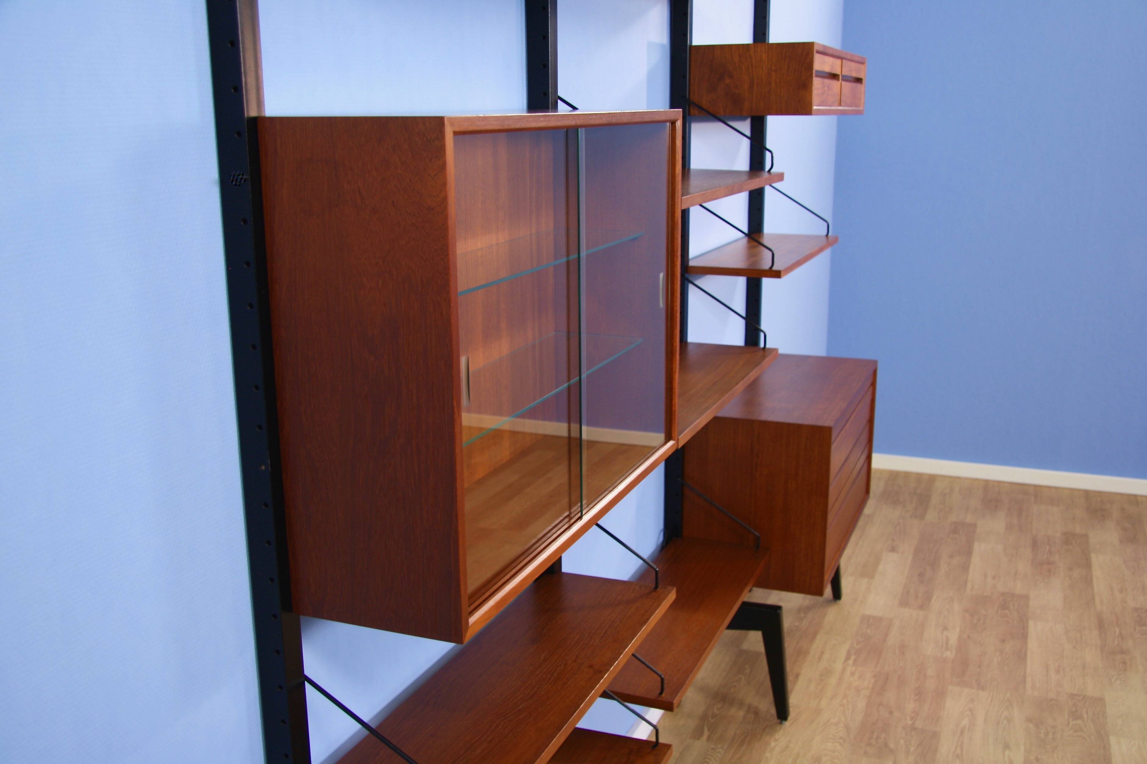 Teak wall unit by Poul Cadovius for Royal System Denmark, 1960s
