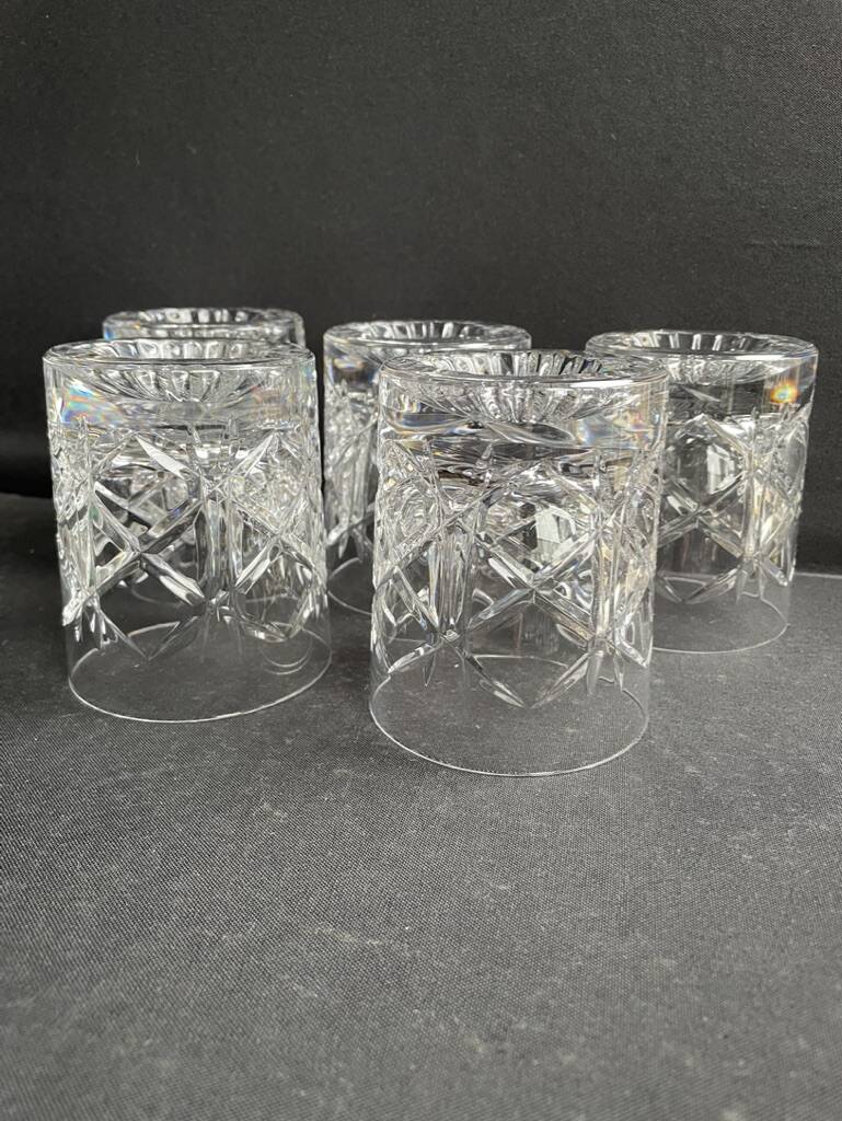 5 Whiskey glasses – Cut crystal