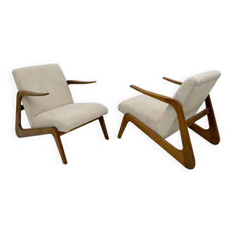 Pair of Mid-Century Modern Italian Bouclè Lounge Chairs, 1970s