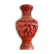 Asian metal vase and red resin