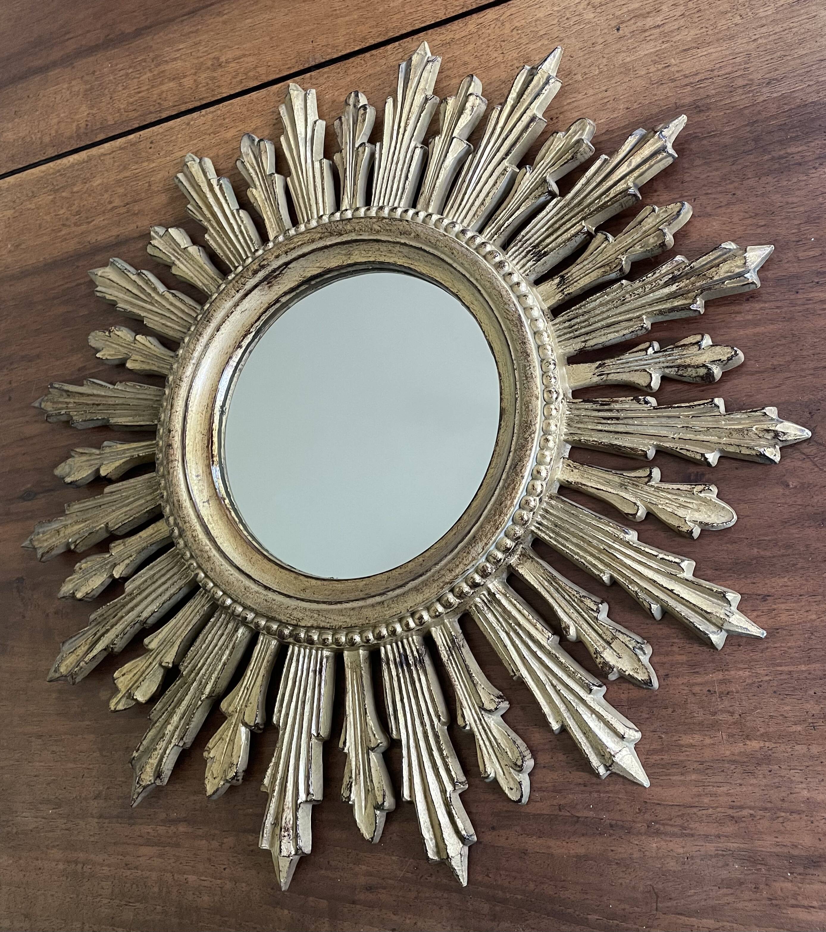 70'S golden resin sun mirror