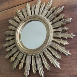 70'S golden resin sun mirror