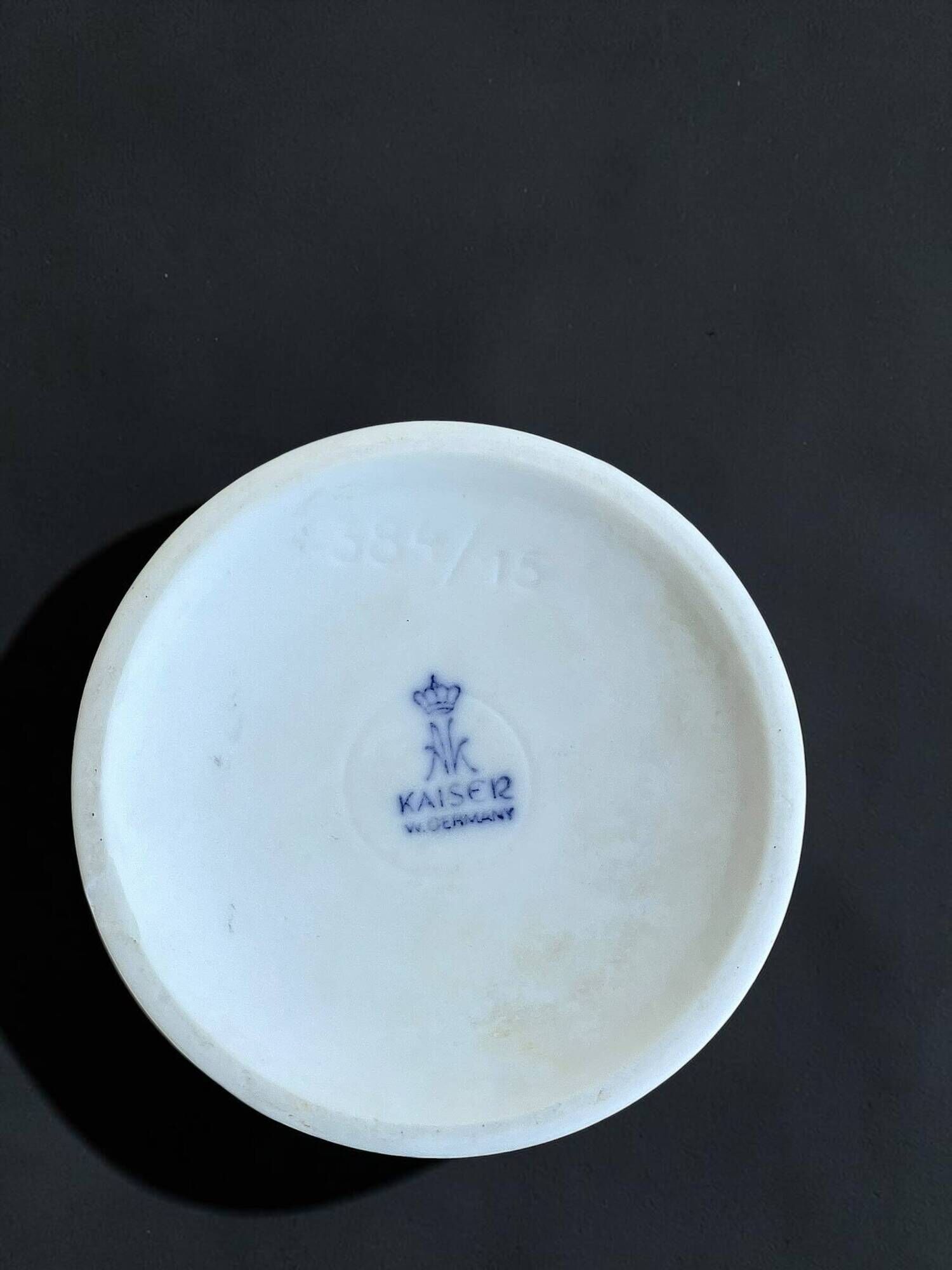 KAISER vase in biscuit porcelain with botanical relief, 1960s