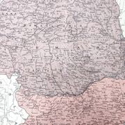 Old map of Romania and Bulgaria 43x43cm from 1950
