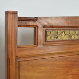 Art Nouveau bed by Mathieu Gallerey in mahogany, clematis model, circa 1920