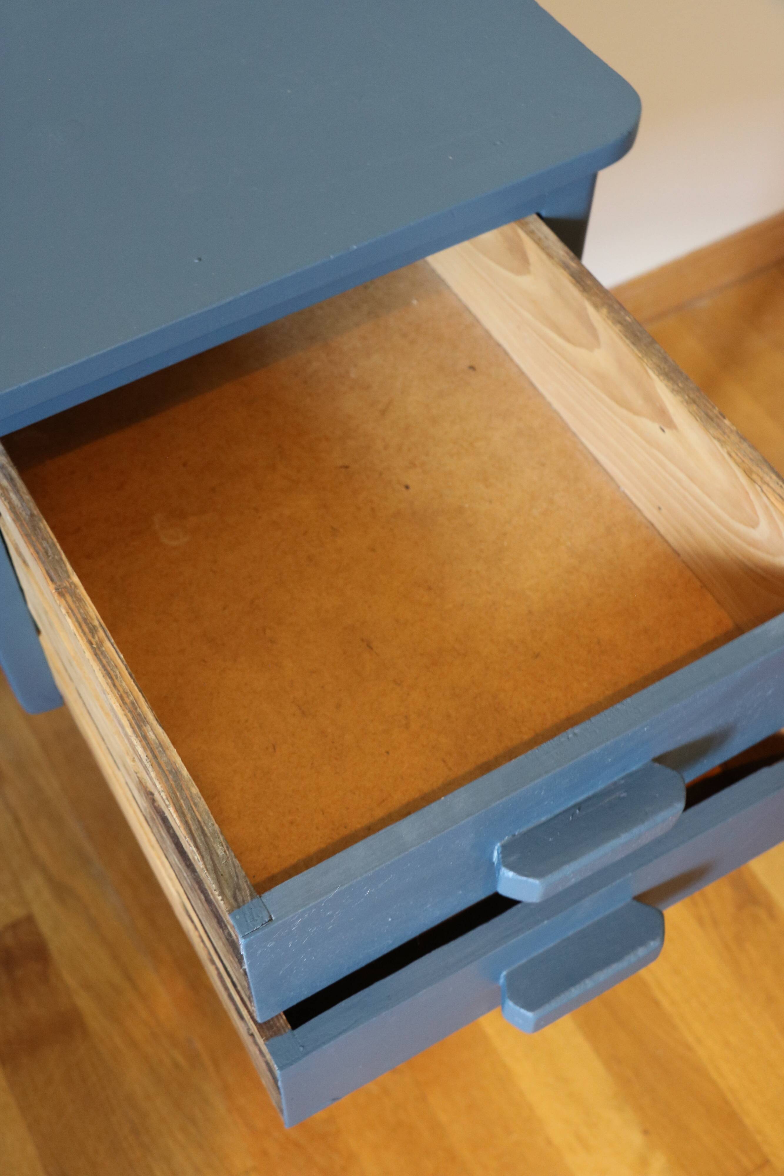Small desk or vintage dressing table, blue