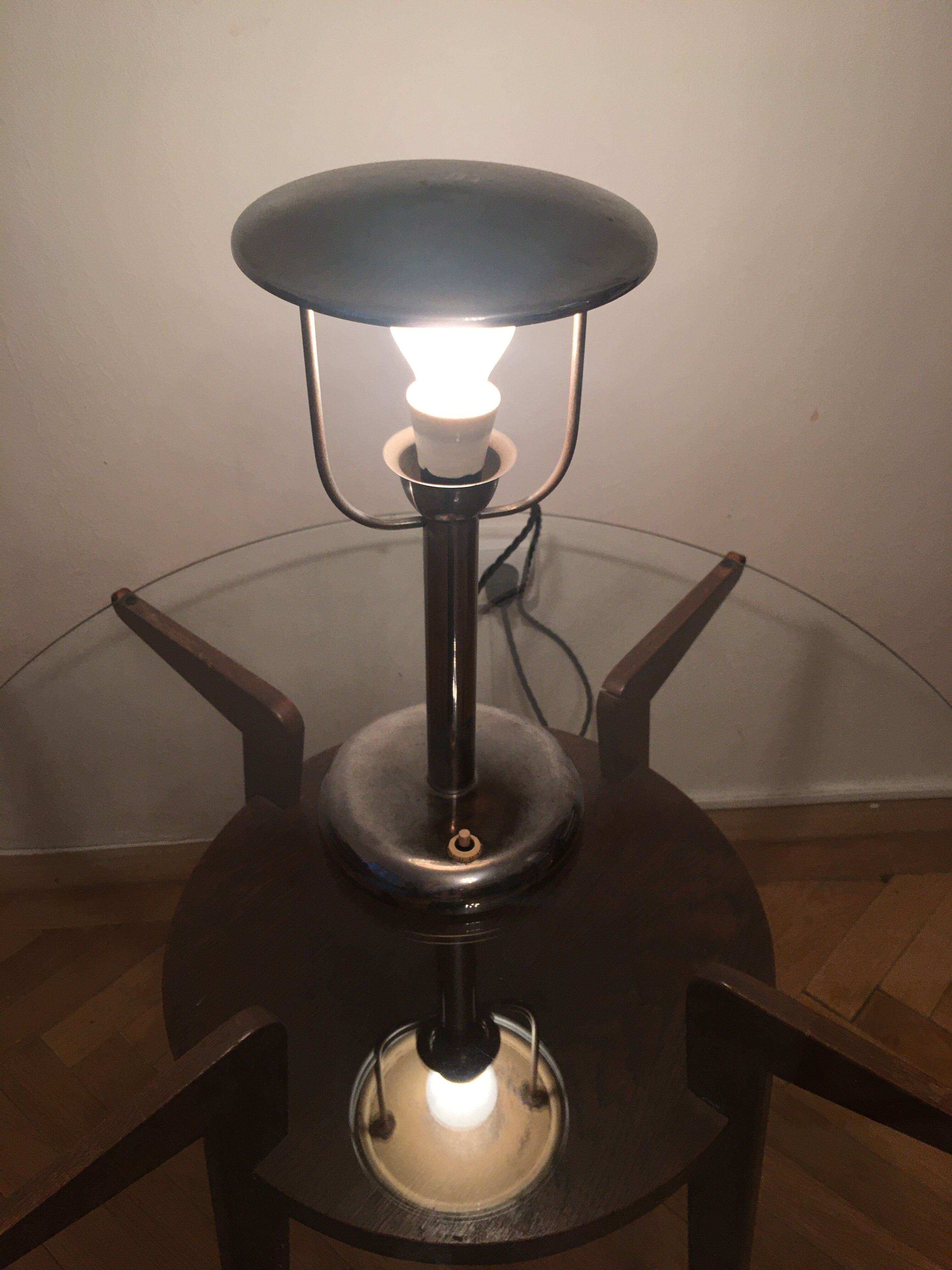 Art deco Steel Table Lamp by Napako, 1930s