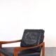 Fauteuil lounge vintage en teck par Illum Wikkelsø pour Niels Eilersen, 1960.