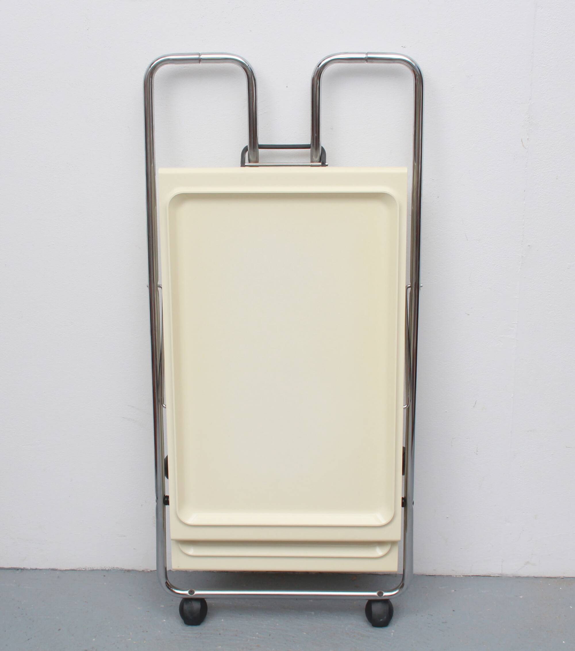 1970s trolley in chrome and plastic