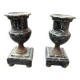 Paire de vases en marbre vert