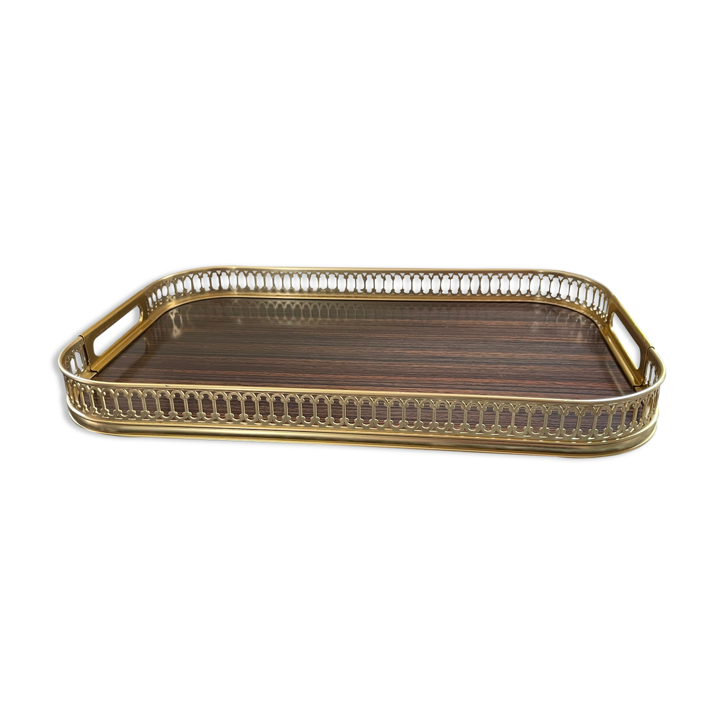 Vintage brass and formica tray 1950s