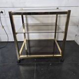 Brass and smoked glass side table from the 70s