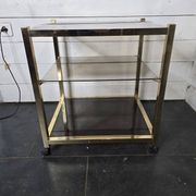 Brass and smoked glass side table from the 70s