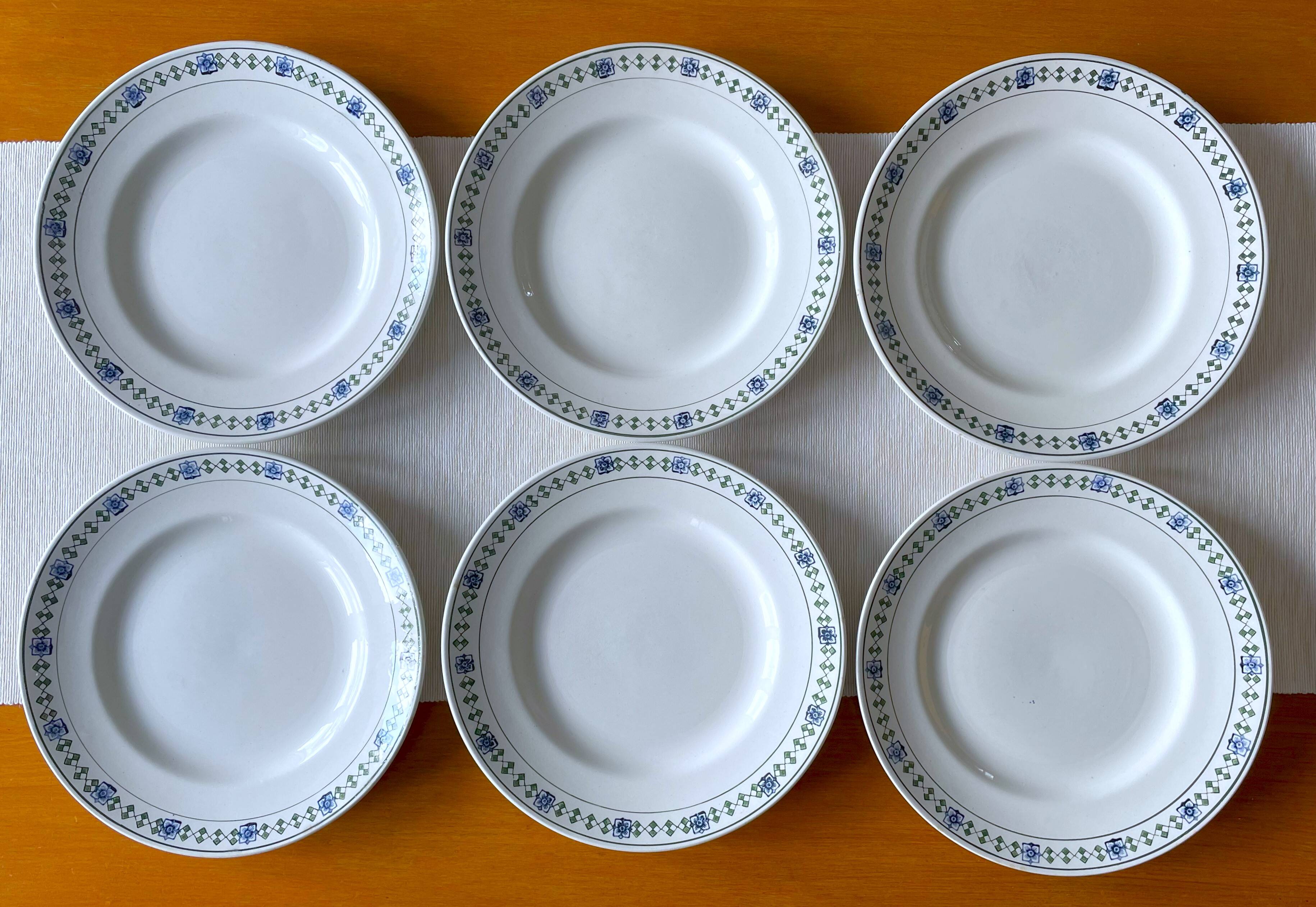 Antique flat earthenware plates from Saint-Amand (North)