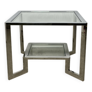 Chrome and glass coffee table / end table