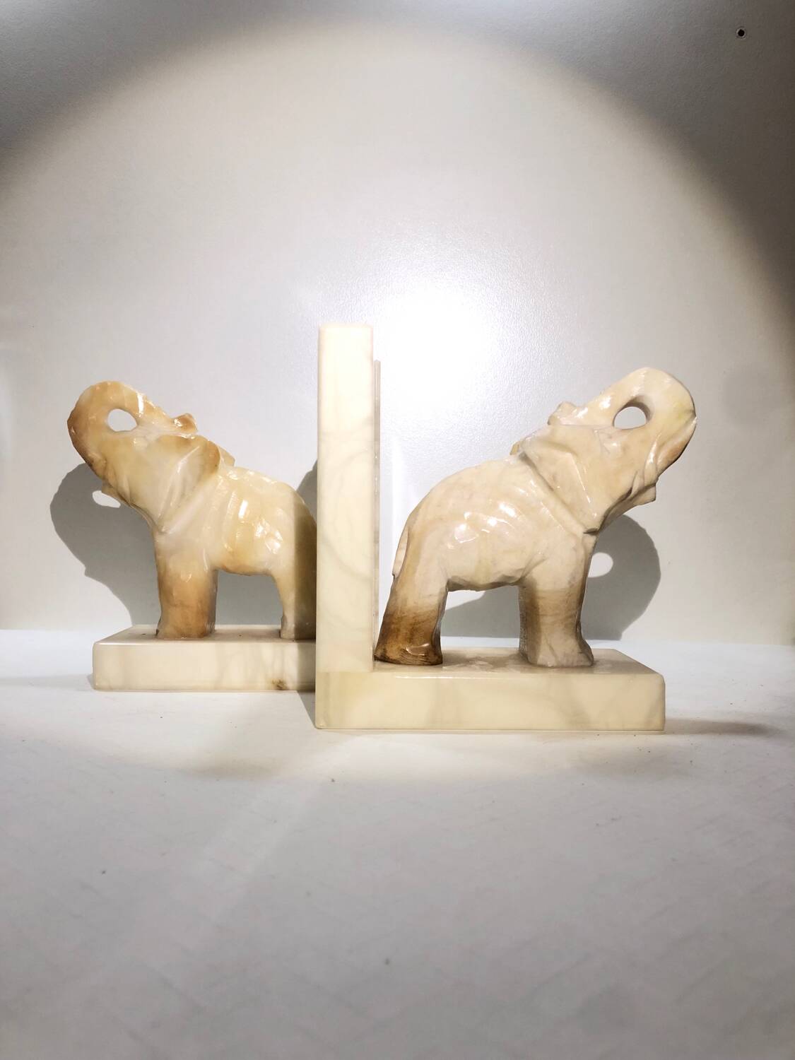 Alabaster bookends