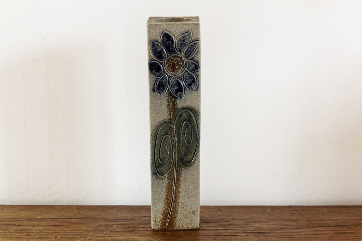 Vintage vase in sandstone, signed