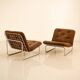 Pair of brown "666" low chairs by Kho Liang for Artifort 70's