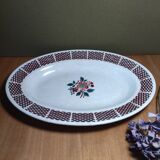 Ancien plat de service motifs fleurs  st amand vintage