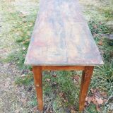 Pretty narrow table in pretty pattine 1900s in walnut trees