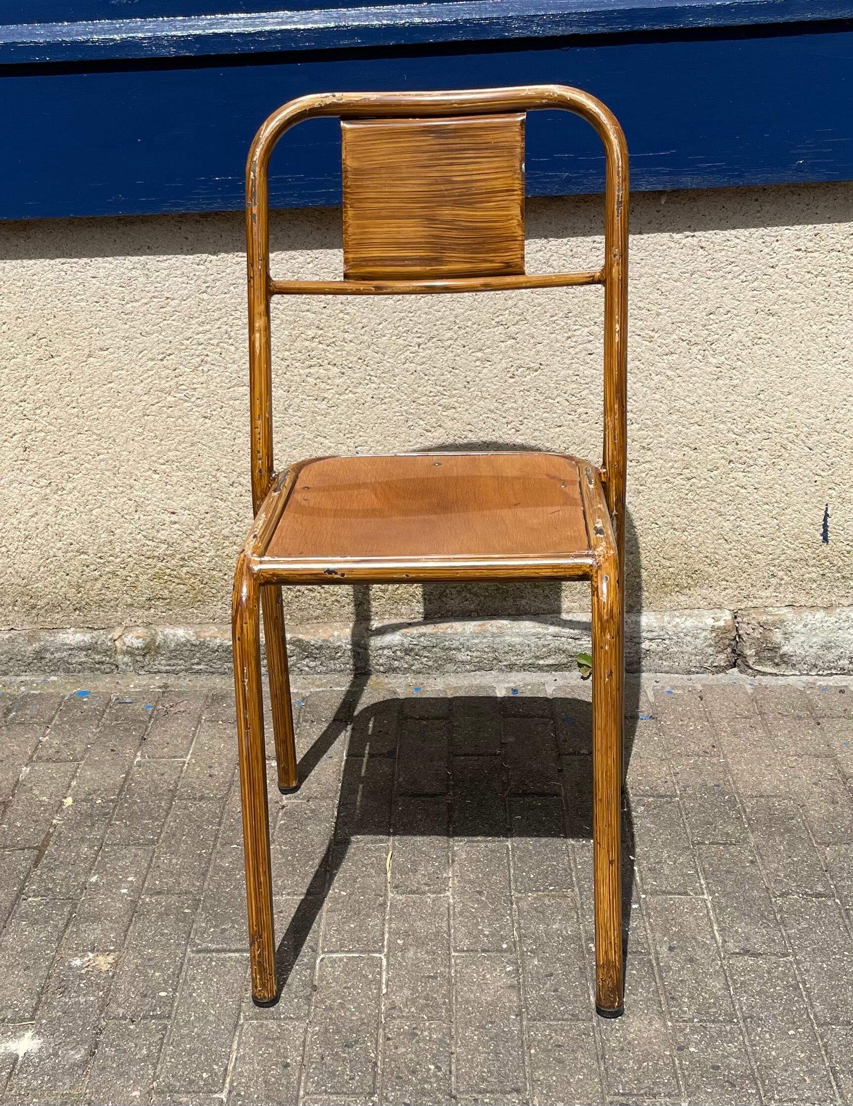Set of sixteen industrial metal chairs from the 1960s